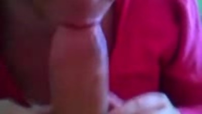 Busty milf sucks cock