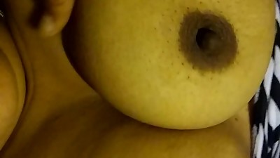 Playing with my big tits again