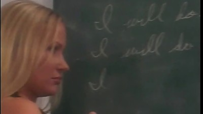 Horny teacher spanks a sexy cheerleader