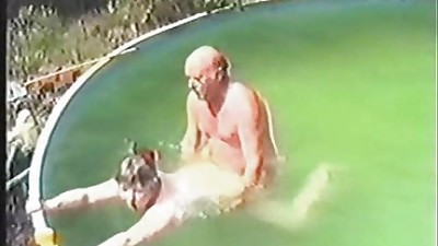 Older couple having Sex in The Pool Part
