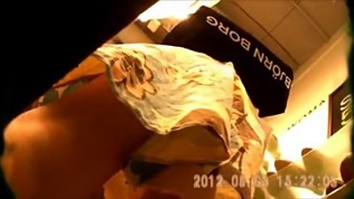 upskirt in a swedish store