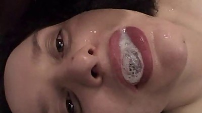 2 amateur Milf in a gangbang with facial