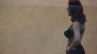 Big tits loses it all in strip