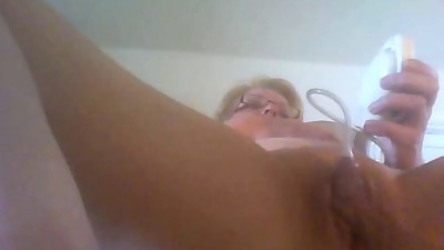 Big clit pumping and dildo- hidden