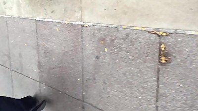 Big booty black MILF in navy dress pants