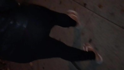 See through tights pink panties in