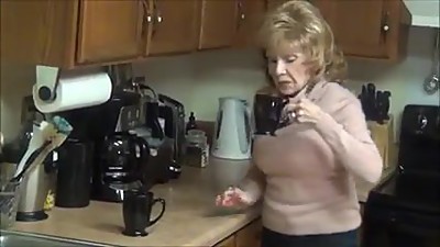 Granny big boobs high heels