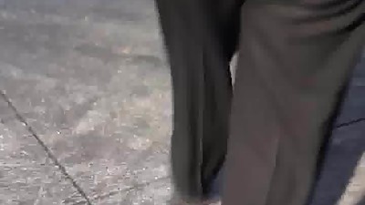 Nice mature slim booty in black dress