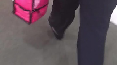 Big juicy booty black milf in blue dress