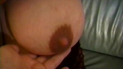 Mom's huge lactating boobs need