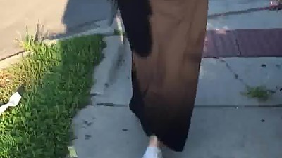 Nice booty Gilf in black sundress