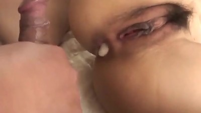 Japanese sex experience along busty