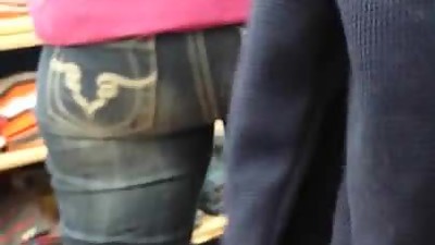 Fit blonde milf tight ass jeans