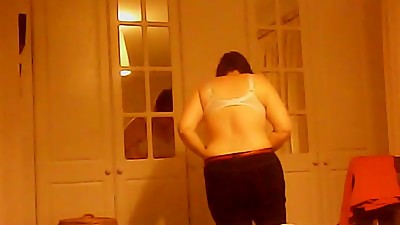 Epic strip scene for mature Brit wife