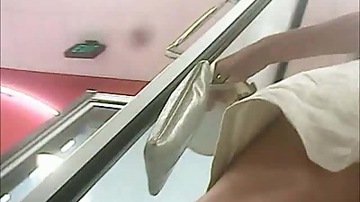 Upskirt 36 - tall skinny MILF black