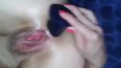 masturbated her ass with a toy